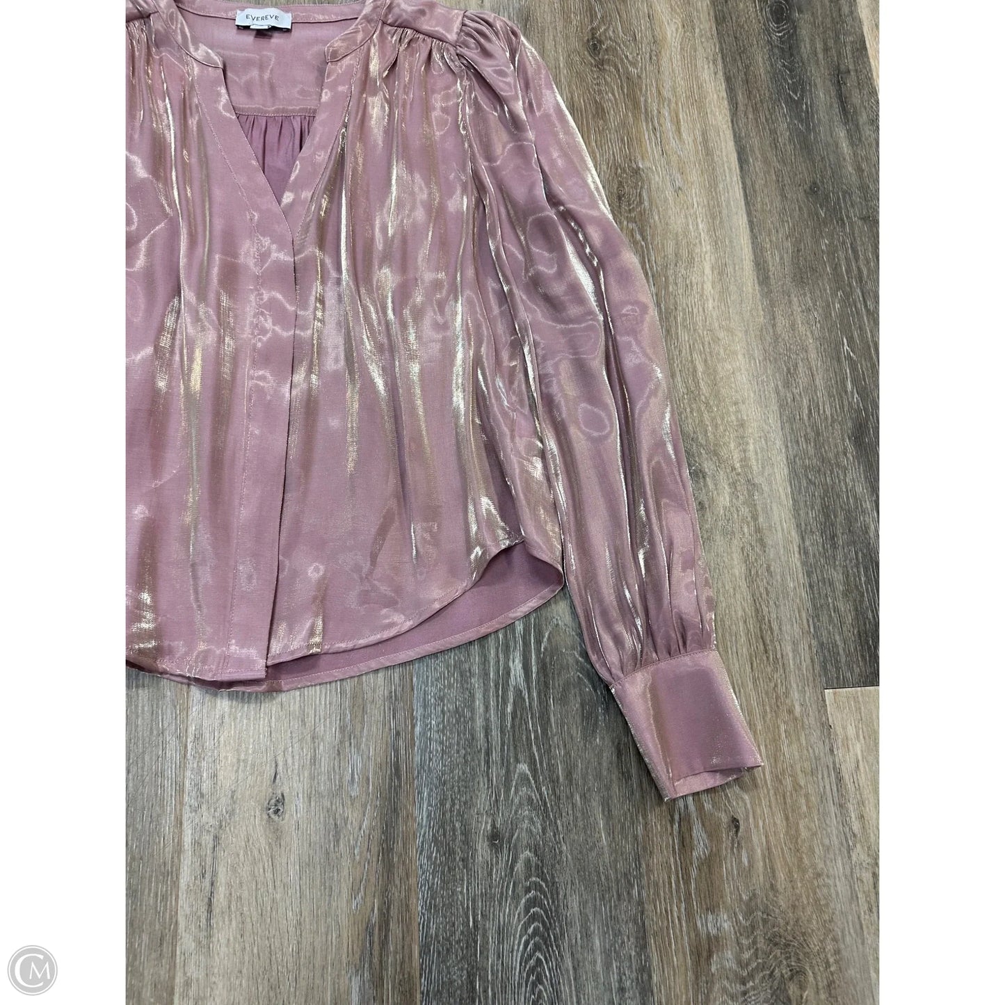 Blouse Long Sleeve By Evereve In Pink, Size: S