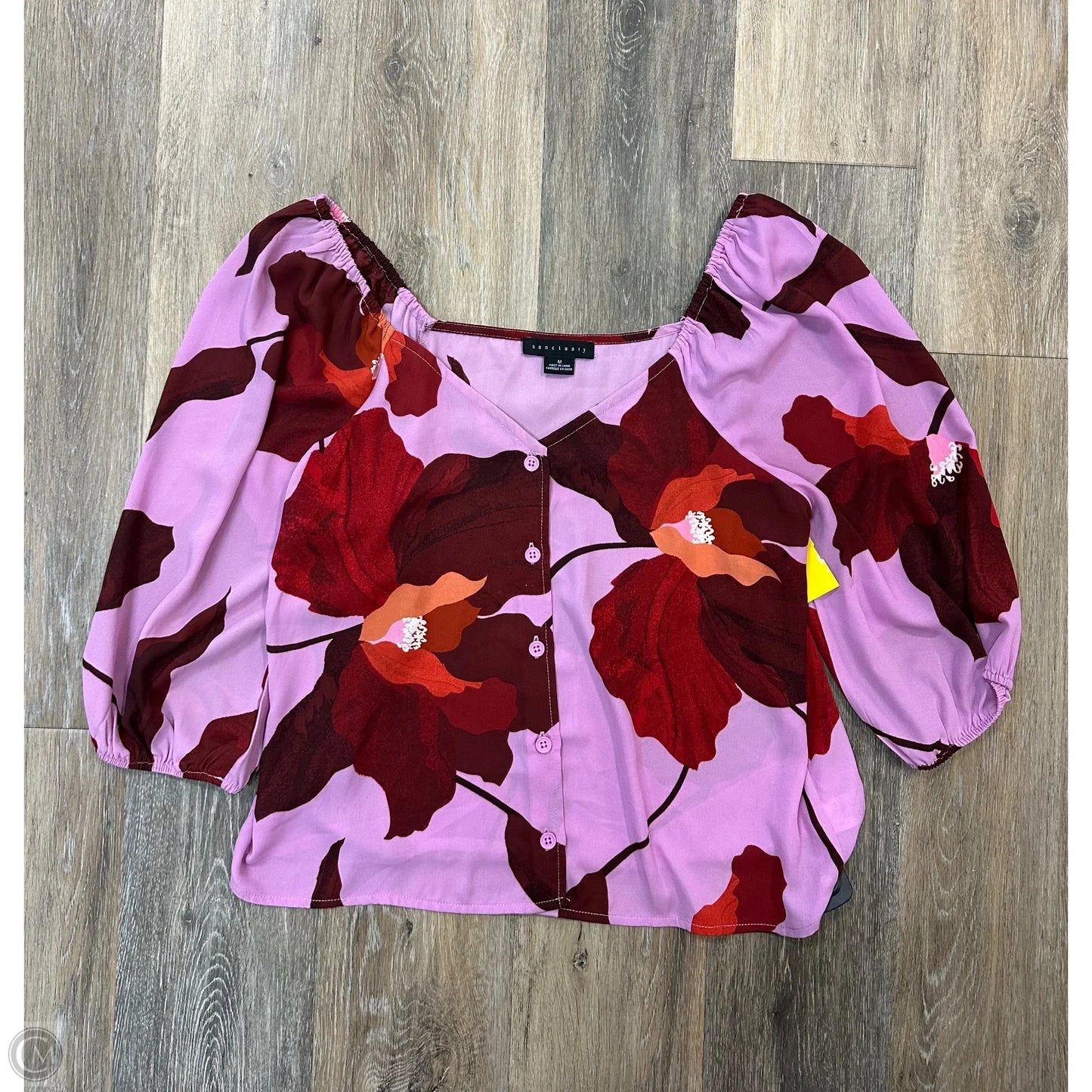 Blouse Long Sleeve By Sanctuary In Purple & Red, Size: M