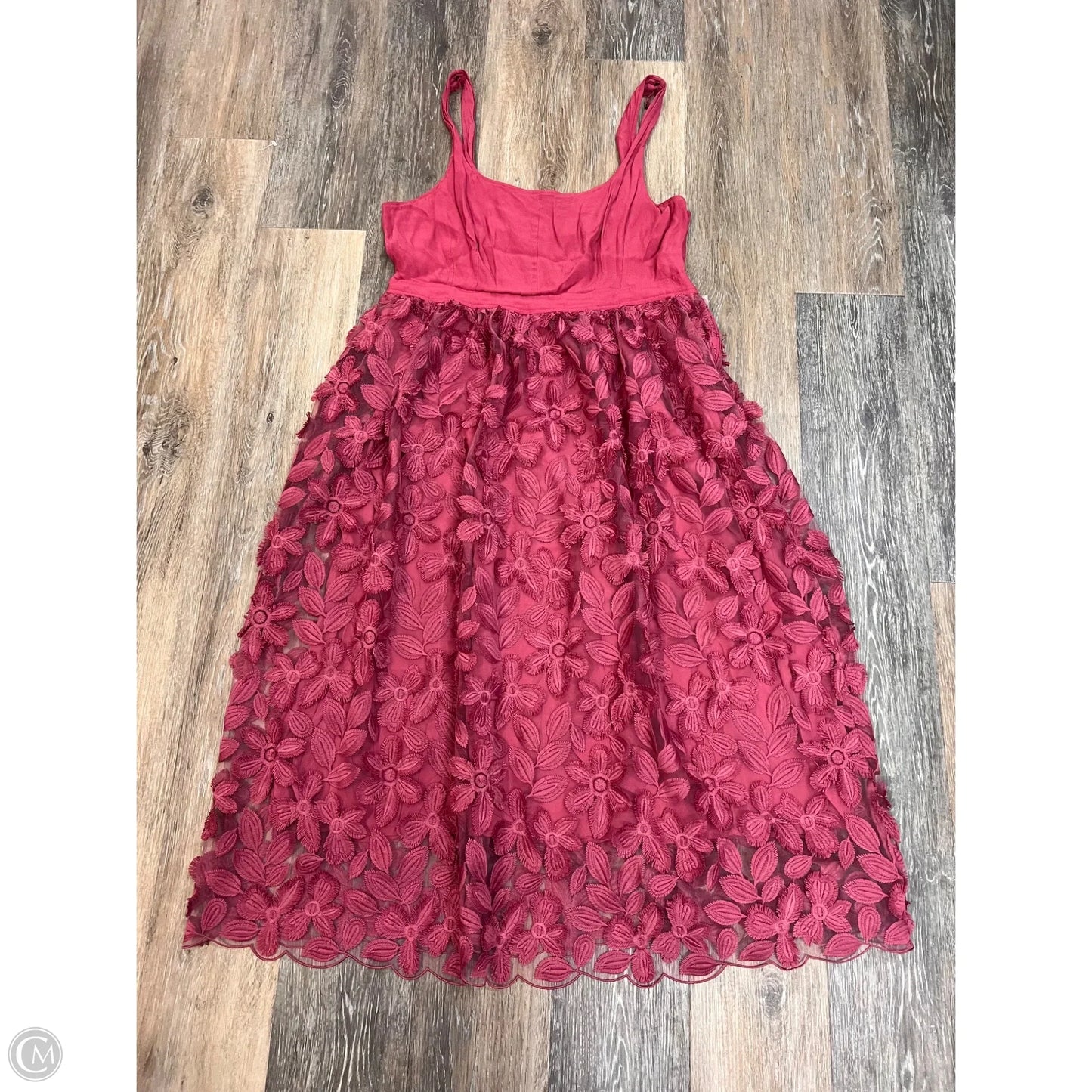 -Dress Party Long By Anthropologie In Pink, Size: 16