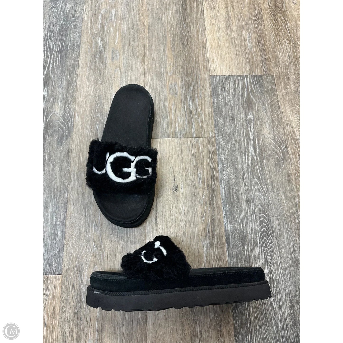 Sandals Designer By Ugg In Black, Size: 9.5