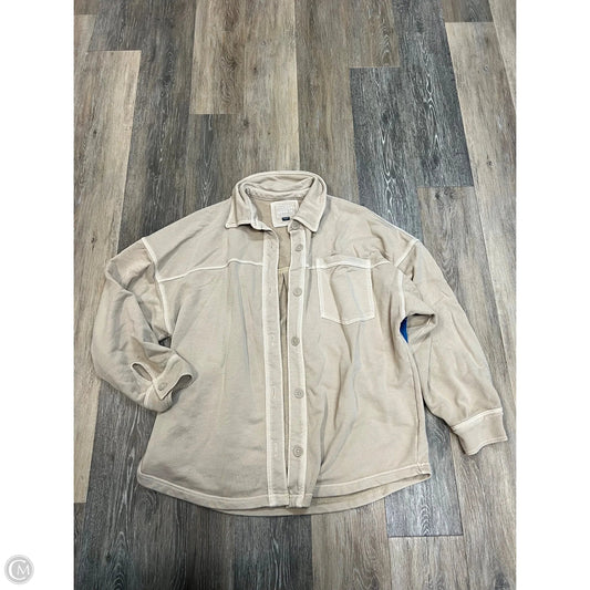 Jacket Shirt By American Eagle In Beige, Size: Xl