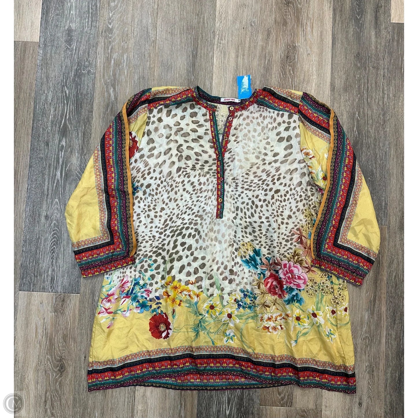 Blouse Long Sleeve By Johnny Was In Yellow, Size: M