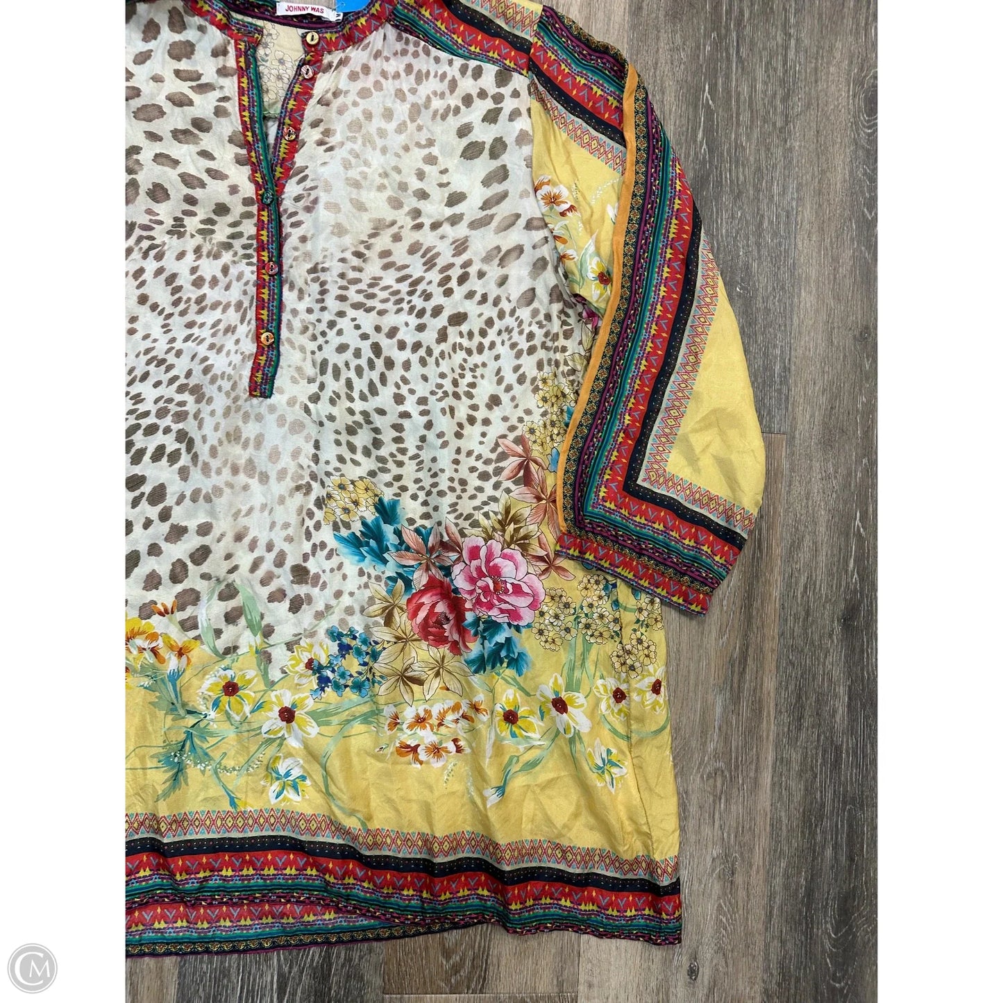 Blouse Long Sleeve By Johnny Was In Yellow, Size: M