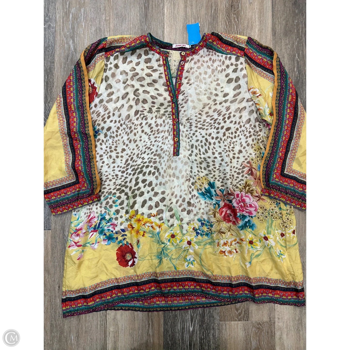 Blouse Long Sleeve By Johnny Was In Yellow, Size: M