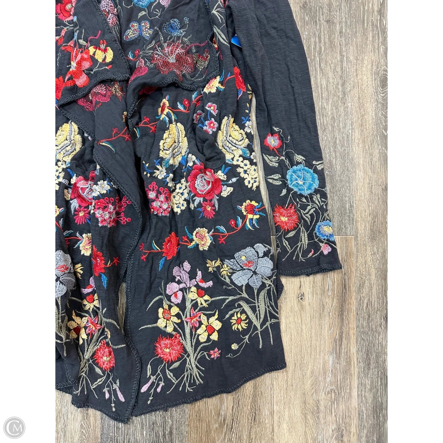 -Sweater Cardigan By Johnny Was In Grey, Size: M