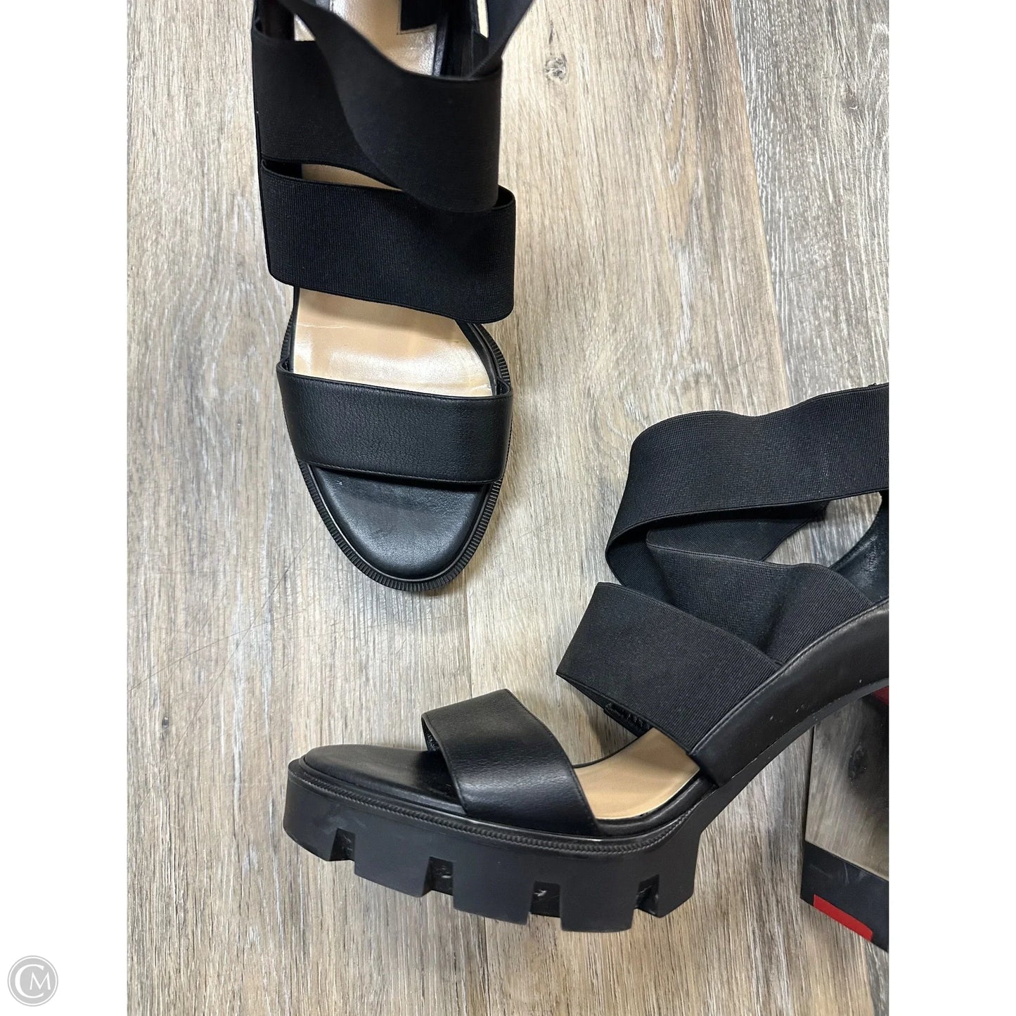 Sandals Luxury Designer By Christian Louboutin In Black, Size: 10