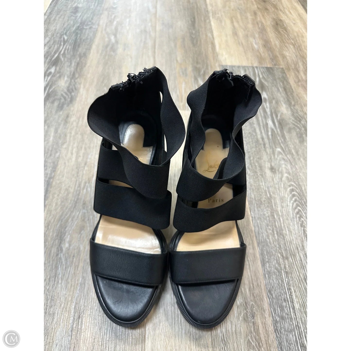 Sandals Luxury Designer By Christian Louboutin In Black, Size: 10