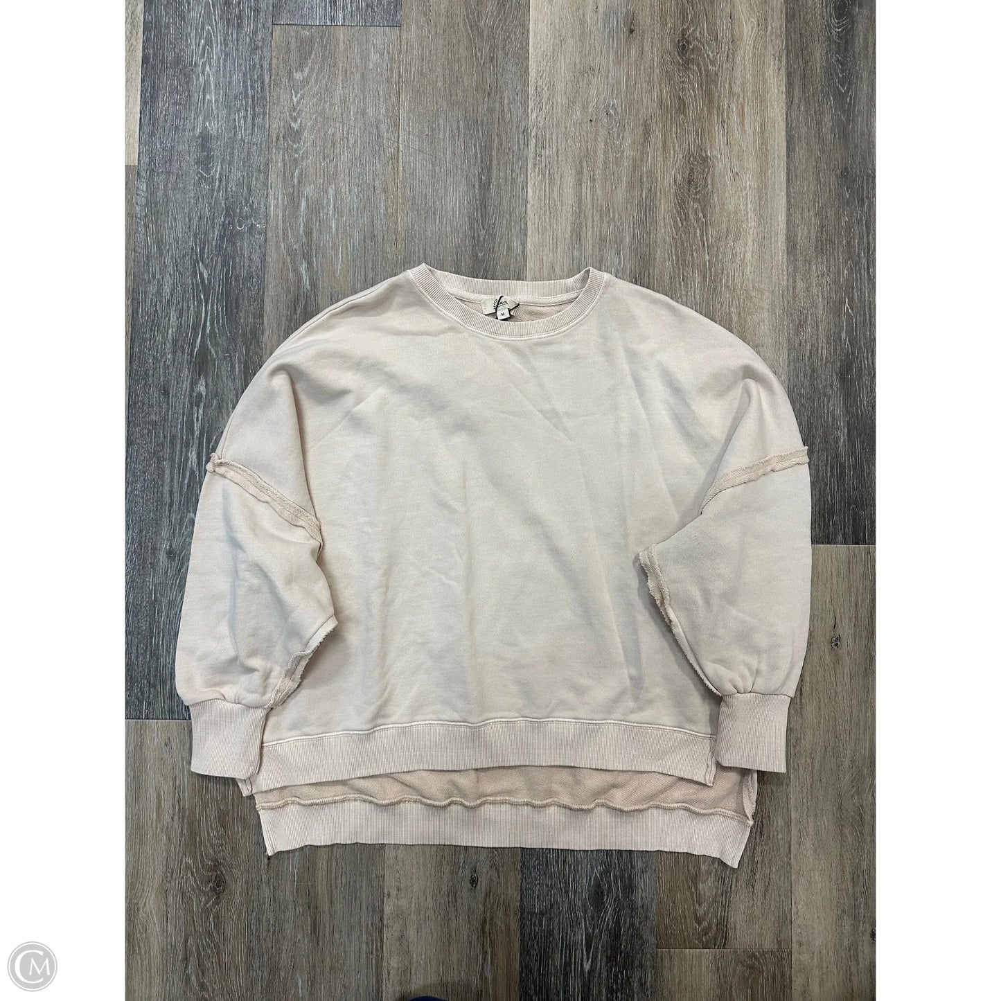 Sweatshirt Crewneck By Elan In Tan, Size: M