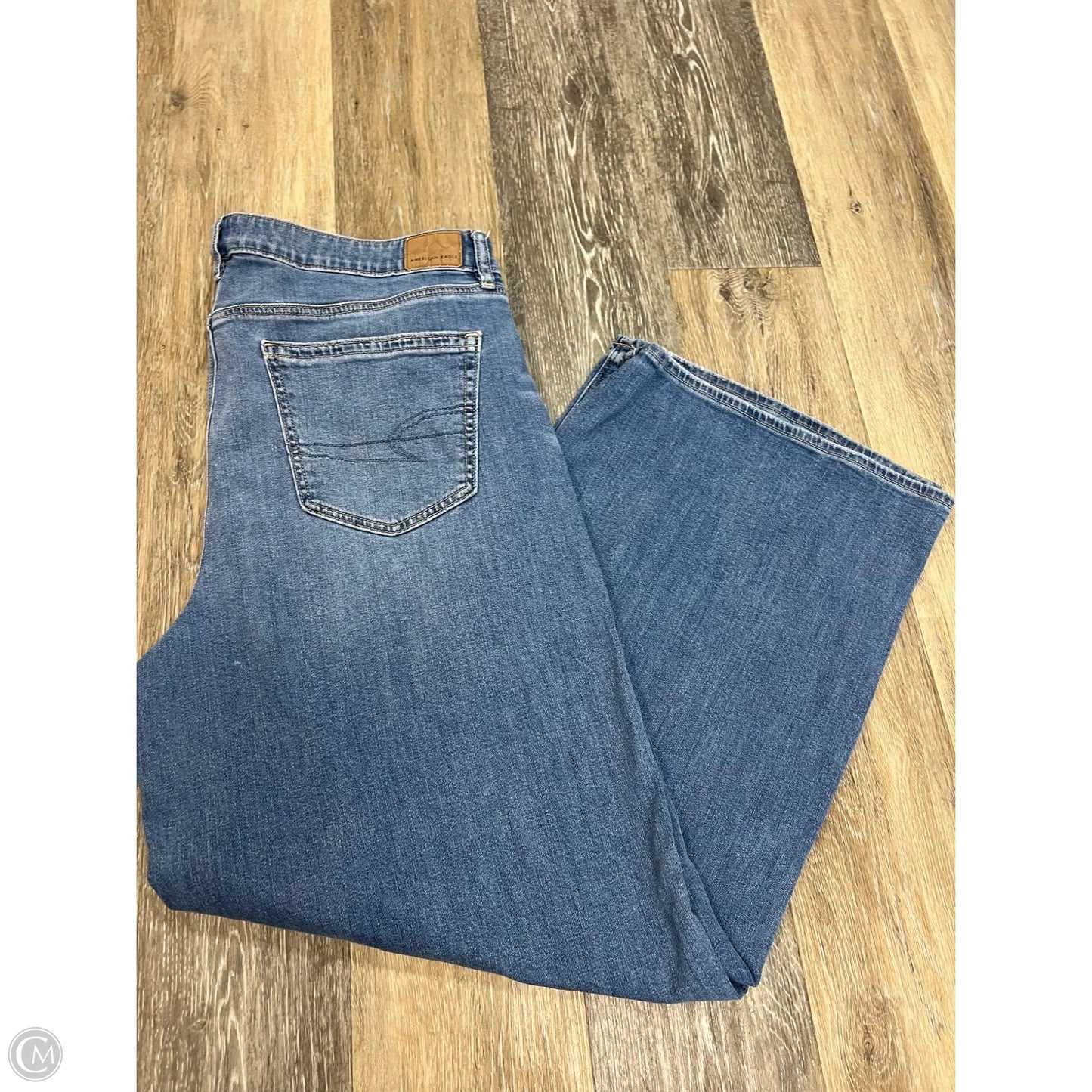 Jeans Wide Leg By American Eagle In Blue Denim, Size: 16l