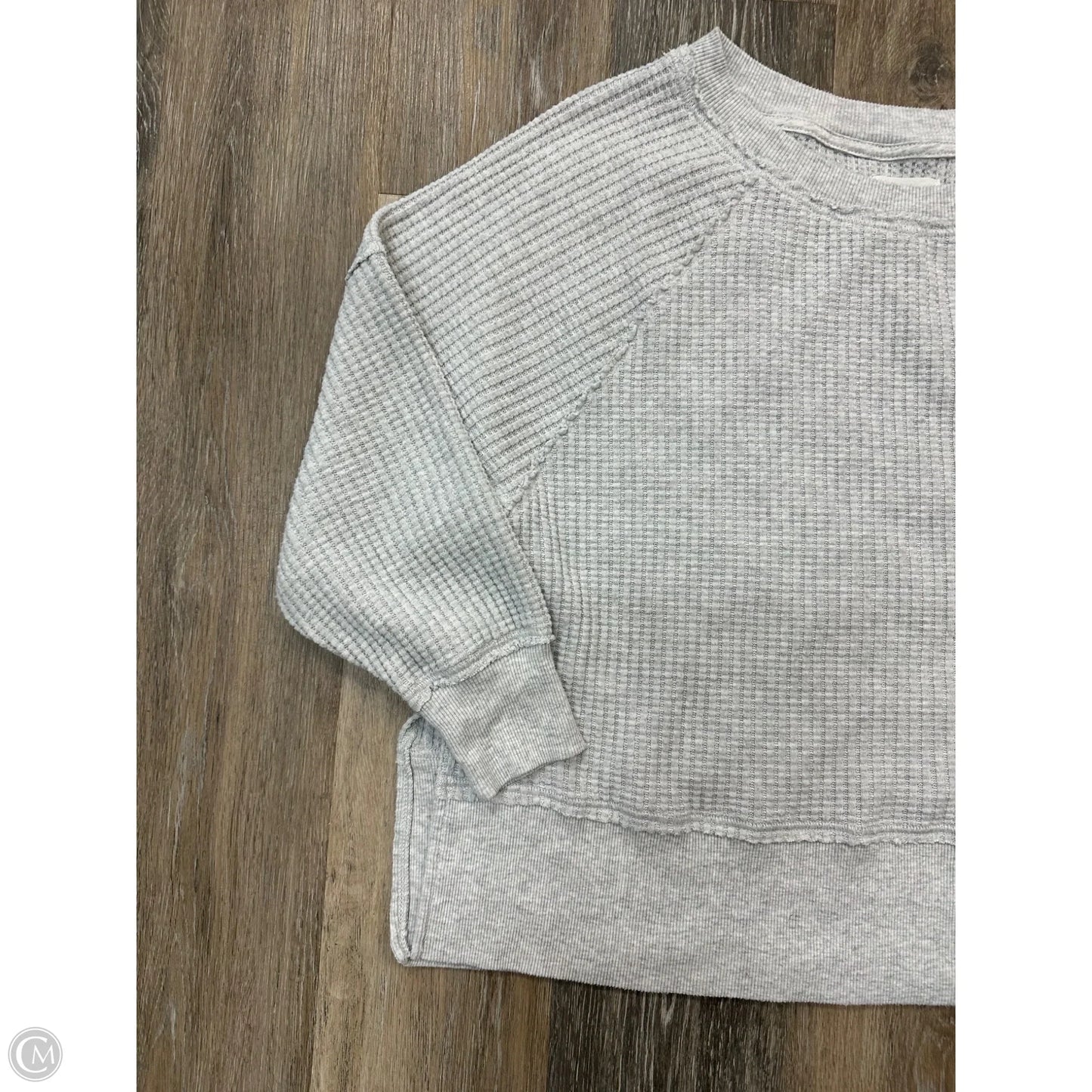 Top Long Sleeve By American Eagle In Grey, Size: S