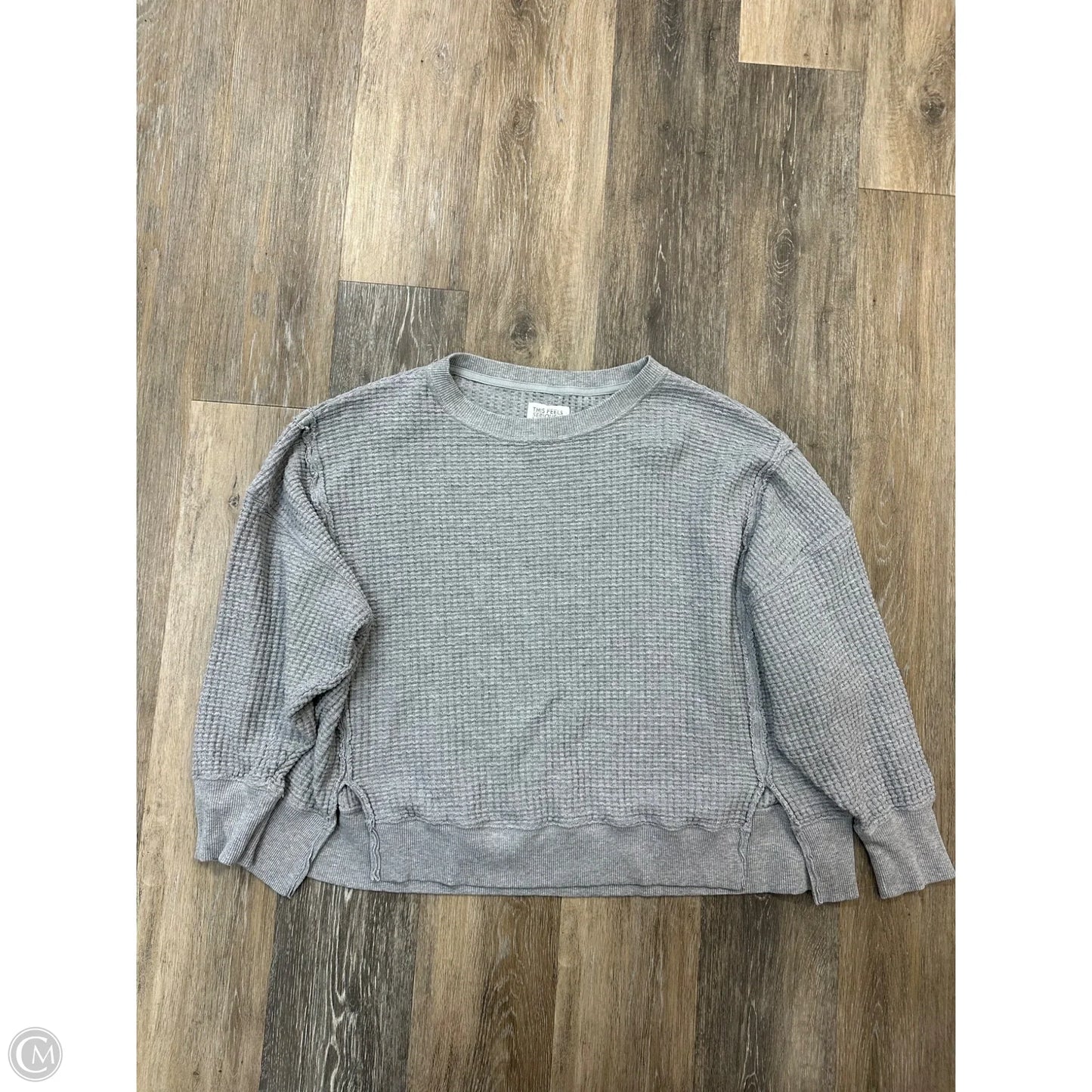 Top Long Sleeve By American Eagle In Grey, Size: S