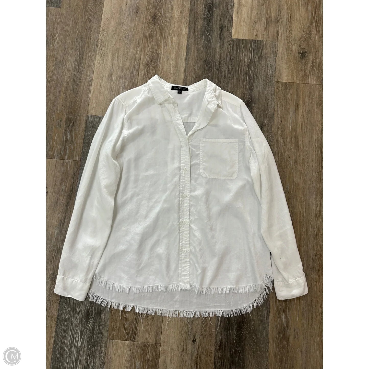 Top Long Sleeve By Velvet Heart In White, Size: L