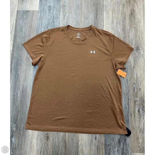 Athletic Top Short Sleeve By Under Armour In Orange, Size: Xl