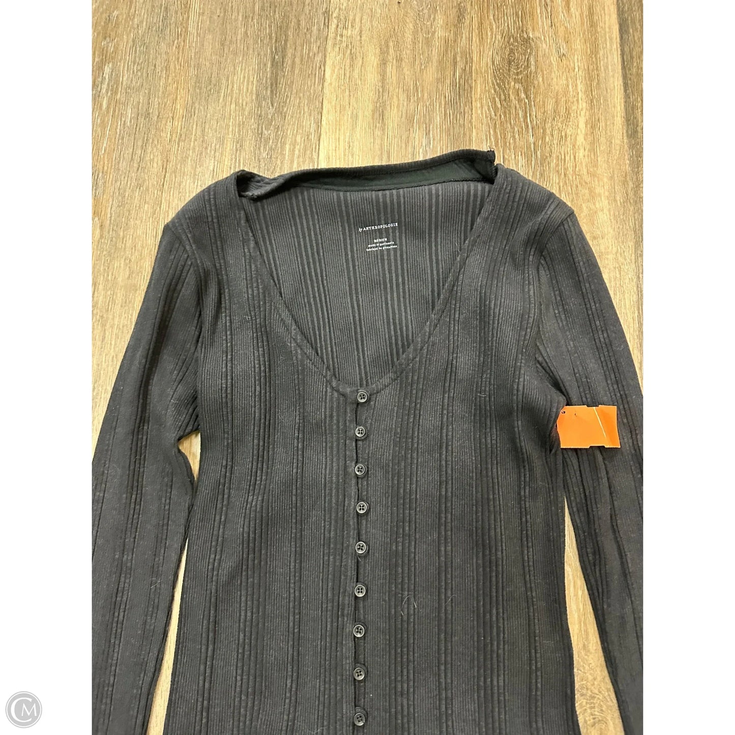 Top Long Sleeve By Anthropologie In Grey, Size: M