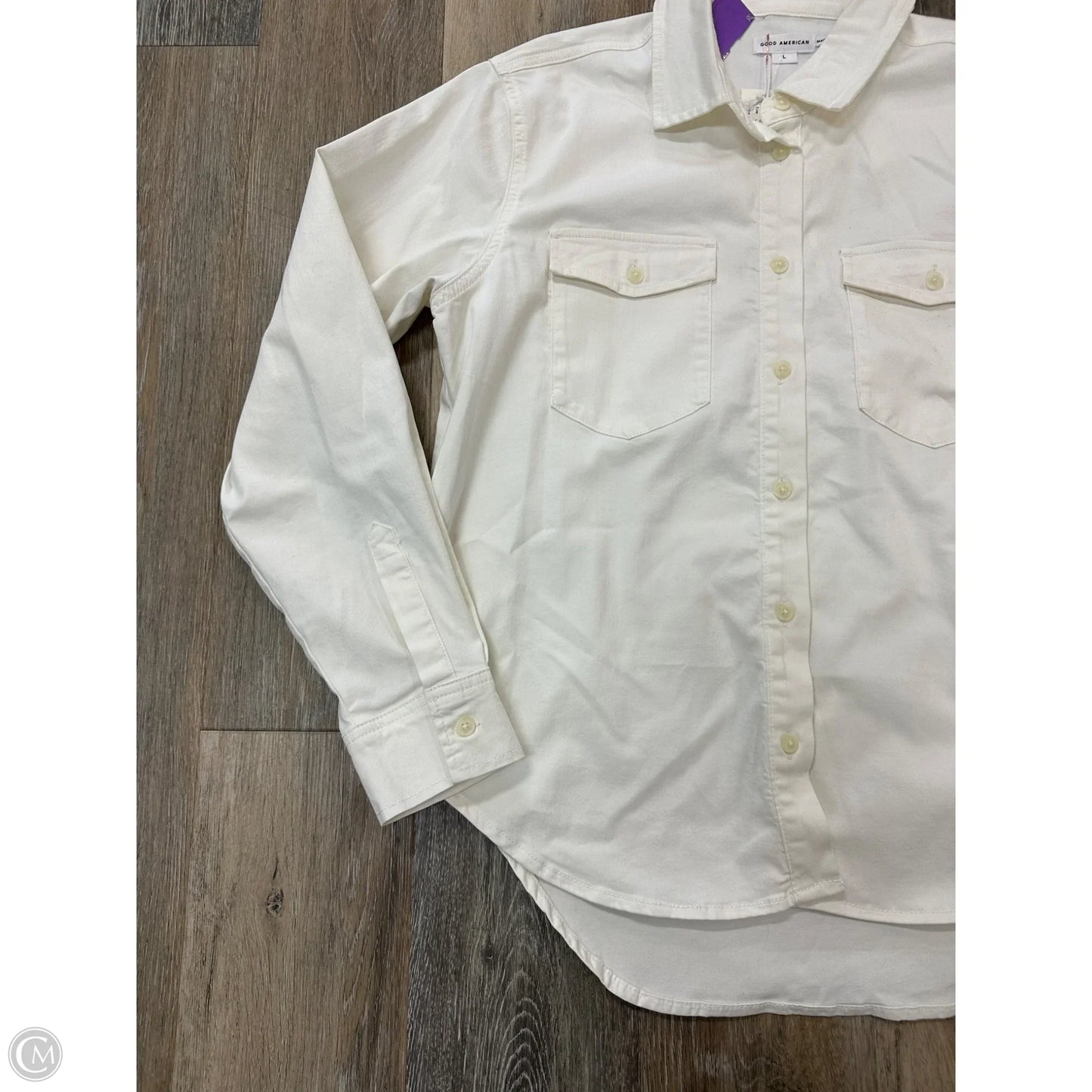 Jacket Shirt By Good American In White, Size: L