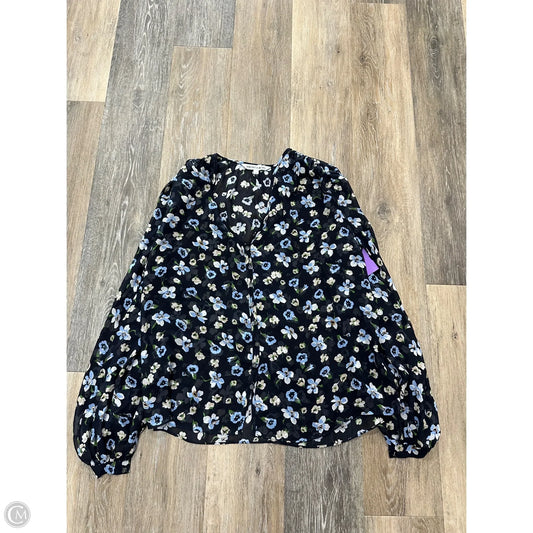 Blouse Long Sleeve By Veronica Beard In Navy, Size: M