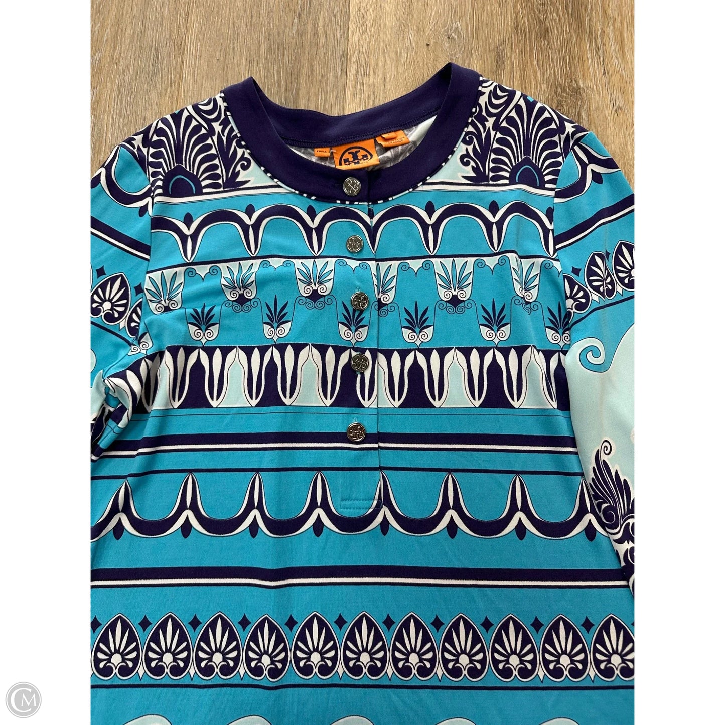 Blouse Designer By Tory Burch In Blue, Size: L