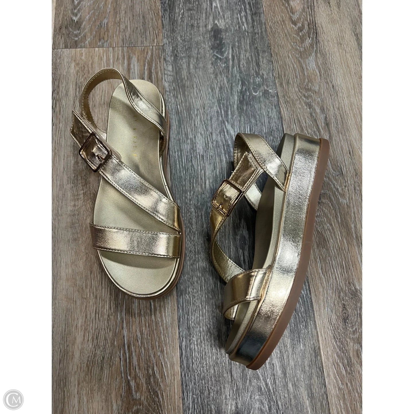 Sandals Heels Platform By Kelly And Katie In Gold, Size: 7