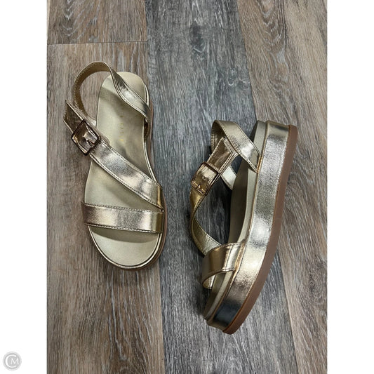 Sandals Heels Platform By Kelly And Katie In Gold, Size: 7