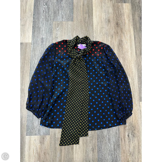 Blouse Designer By Alice + Olivia In Polkadot Pattern, Size: L