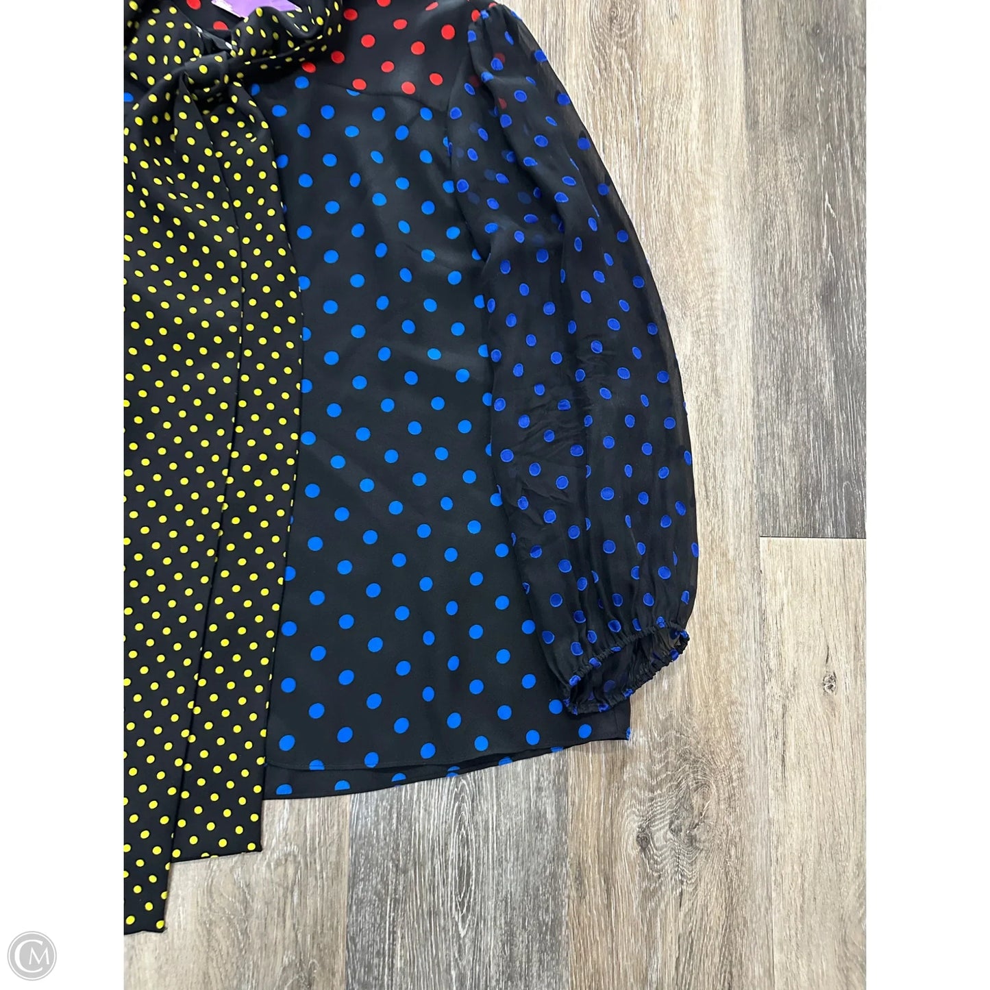 Blouse Designer By Alice + Olivia In Polkadot Pattern, Size: L