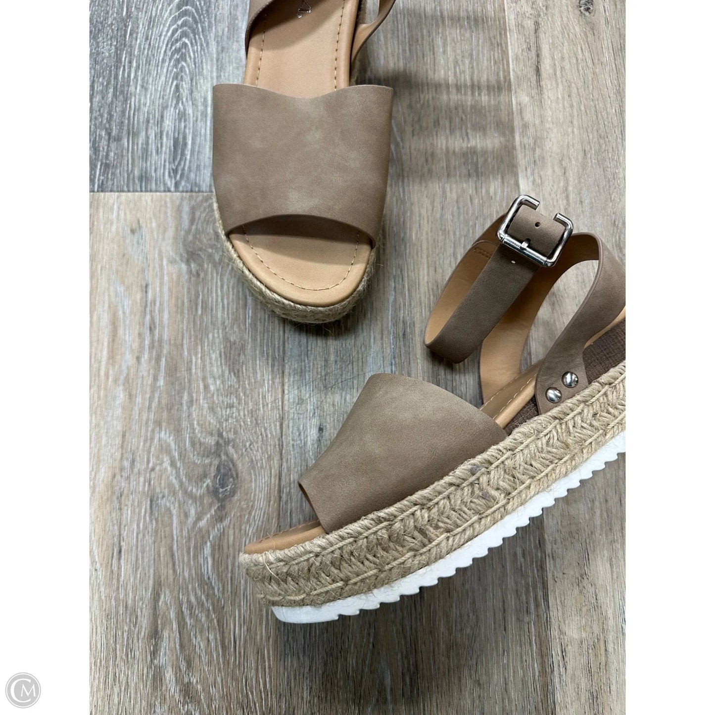 Sandals Heels Platform By Soda In Taupe, Size: 7