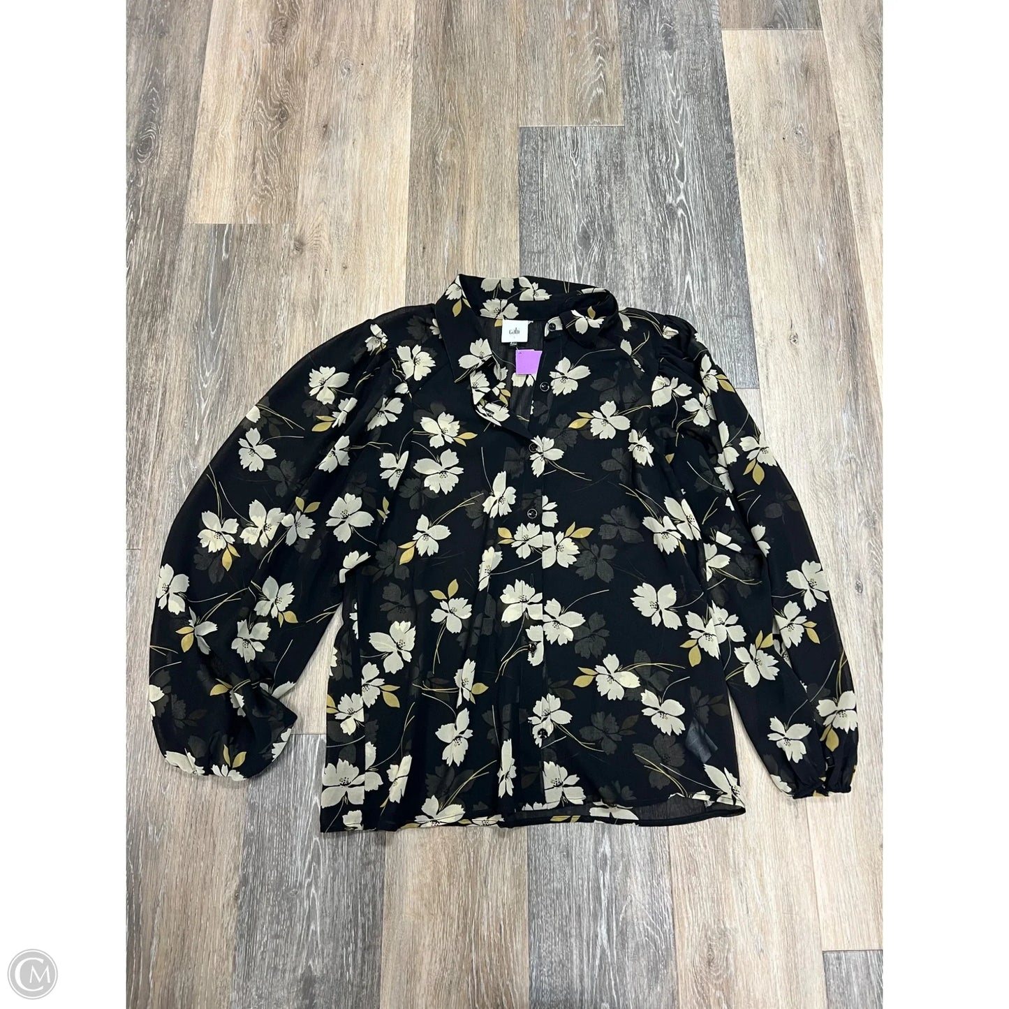 Blouse Long Sleeve By Cabi In Floral Print, Size: S