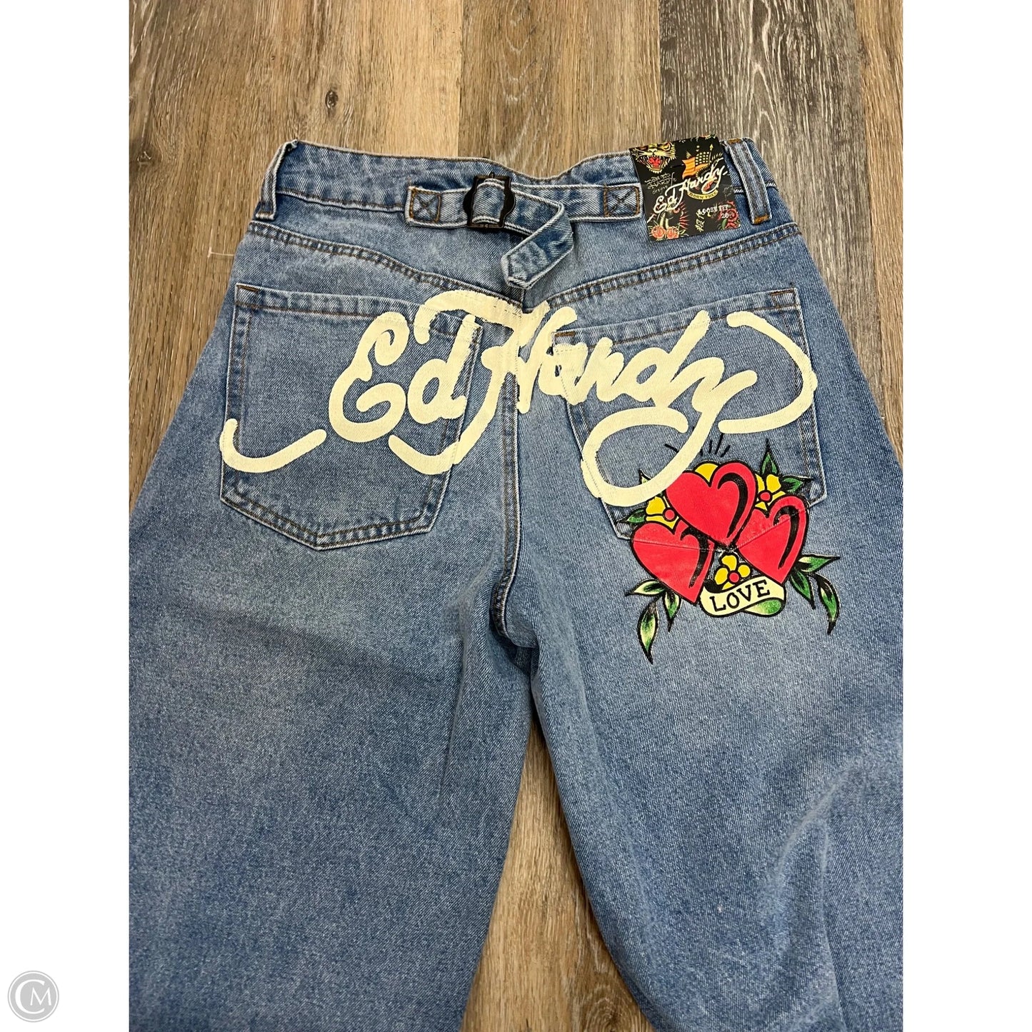 Jeans Straight By Ed Hardy In Blue Denim, Size: 2