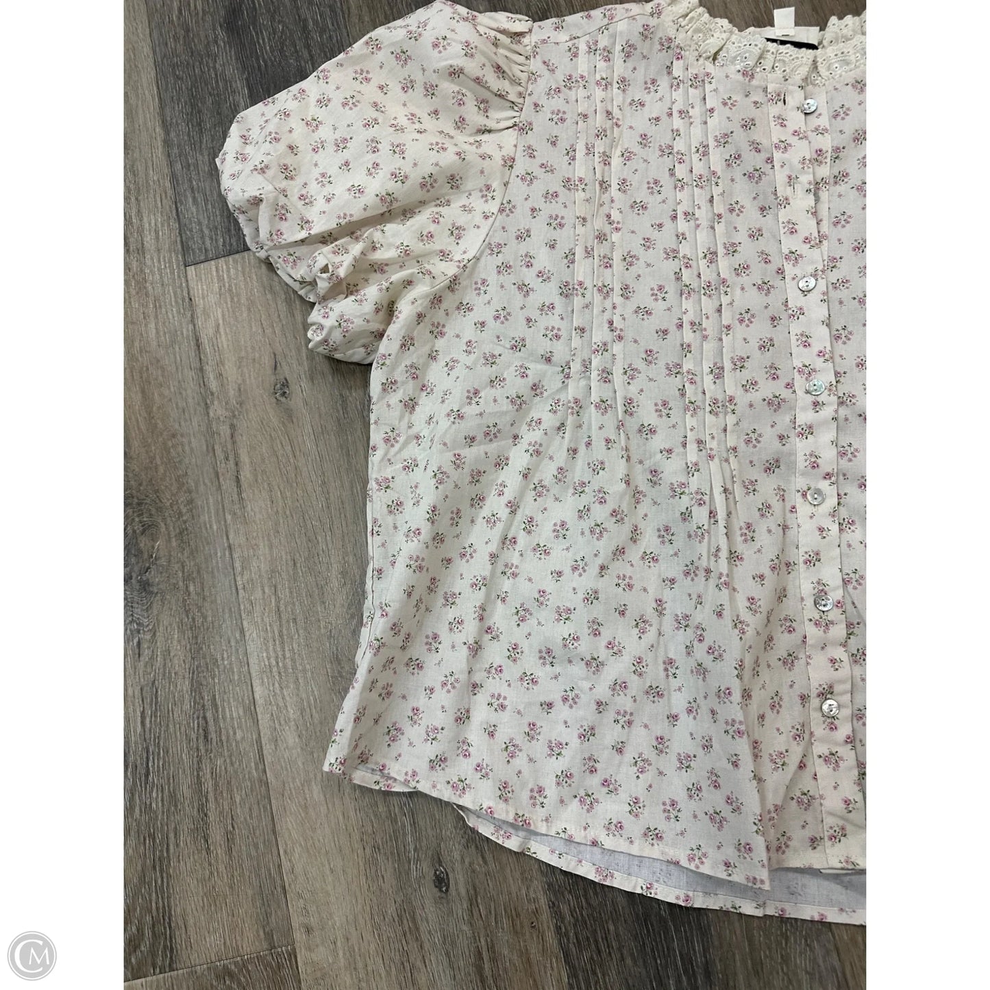 Top Short Sleeve By So Me In Floral Print, Size: Xl