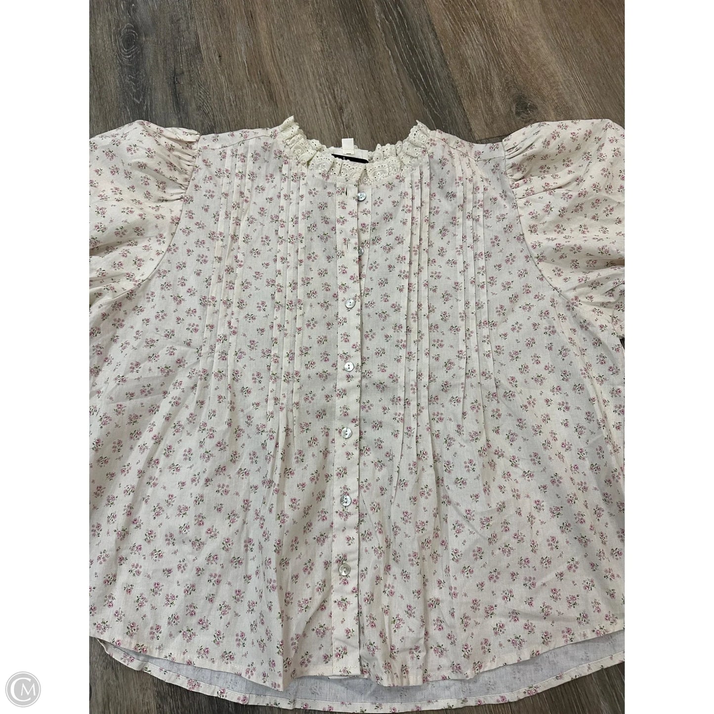 Top Short Sleeve By So Me In Floral Print, Size: Xl