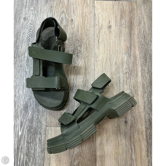 Sandals Heels Block By Ganni In Green, Size: 7.5