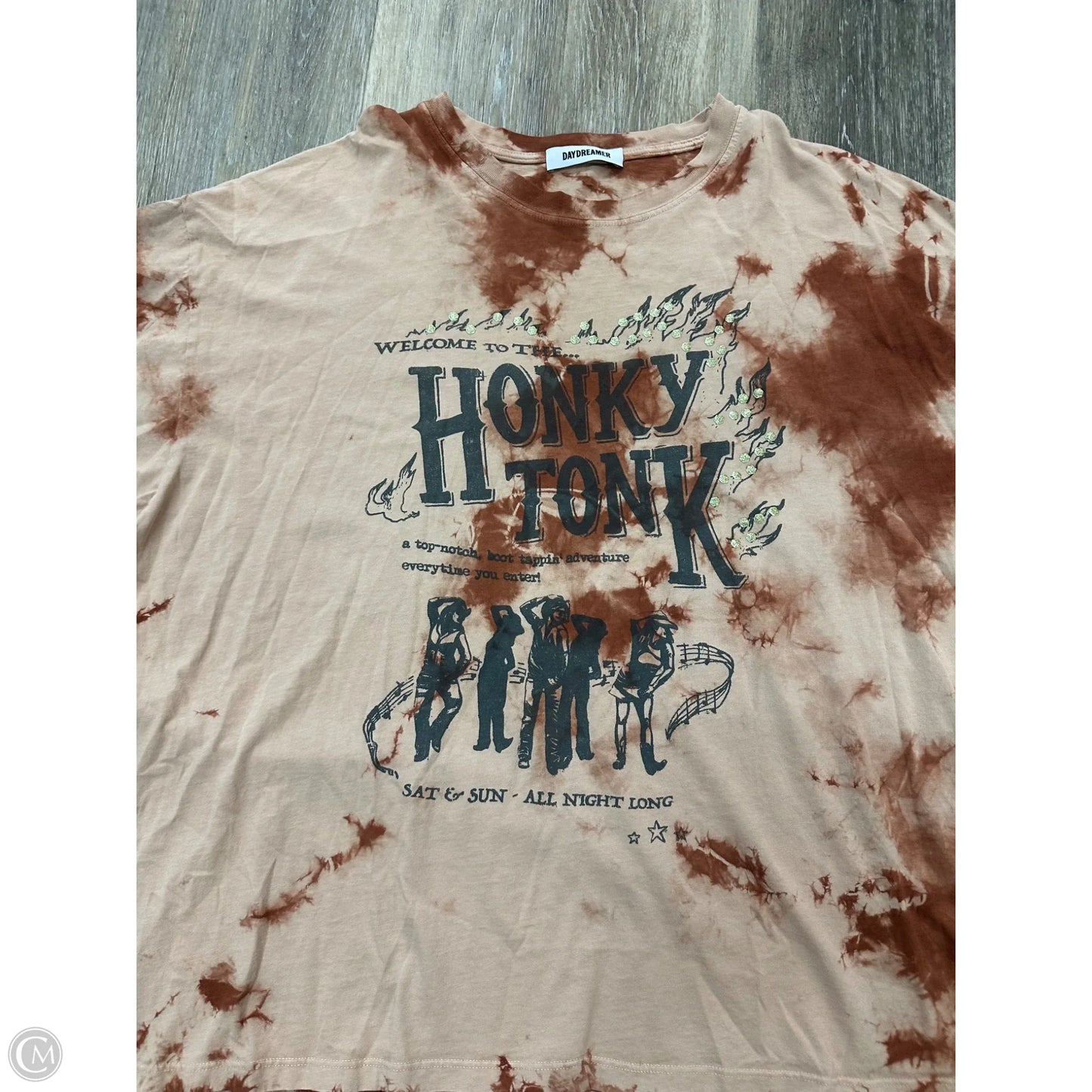 Top Short Sleeve By Daydreamer In Tie Dye Print, Size: Osfm