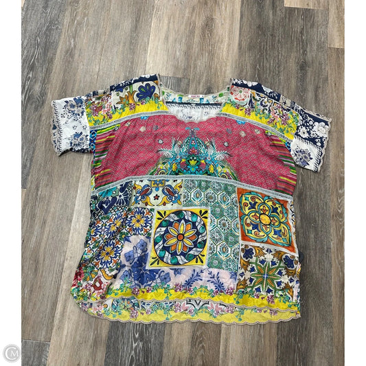 Top Short Sleeve Designer By Johnny Was In Multi-colored, Size: M