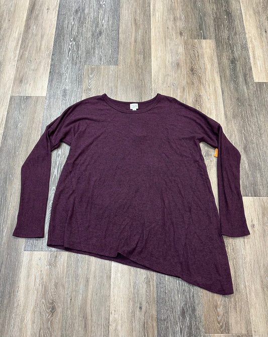 Top Long Sleeve By Peyton Jensen In Purple, Size: L