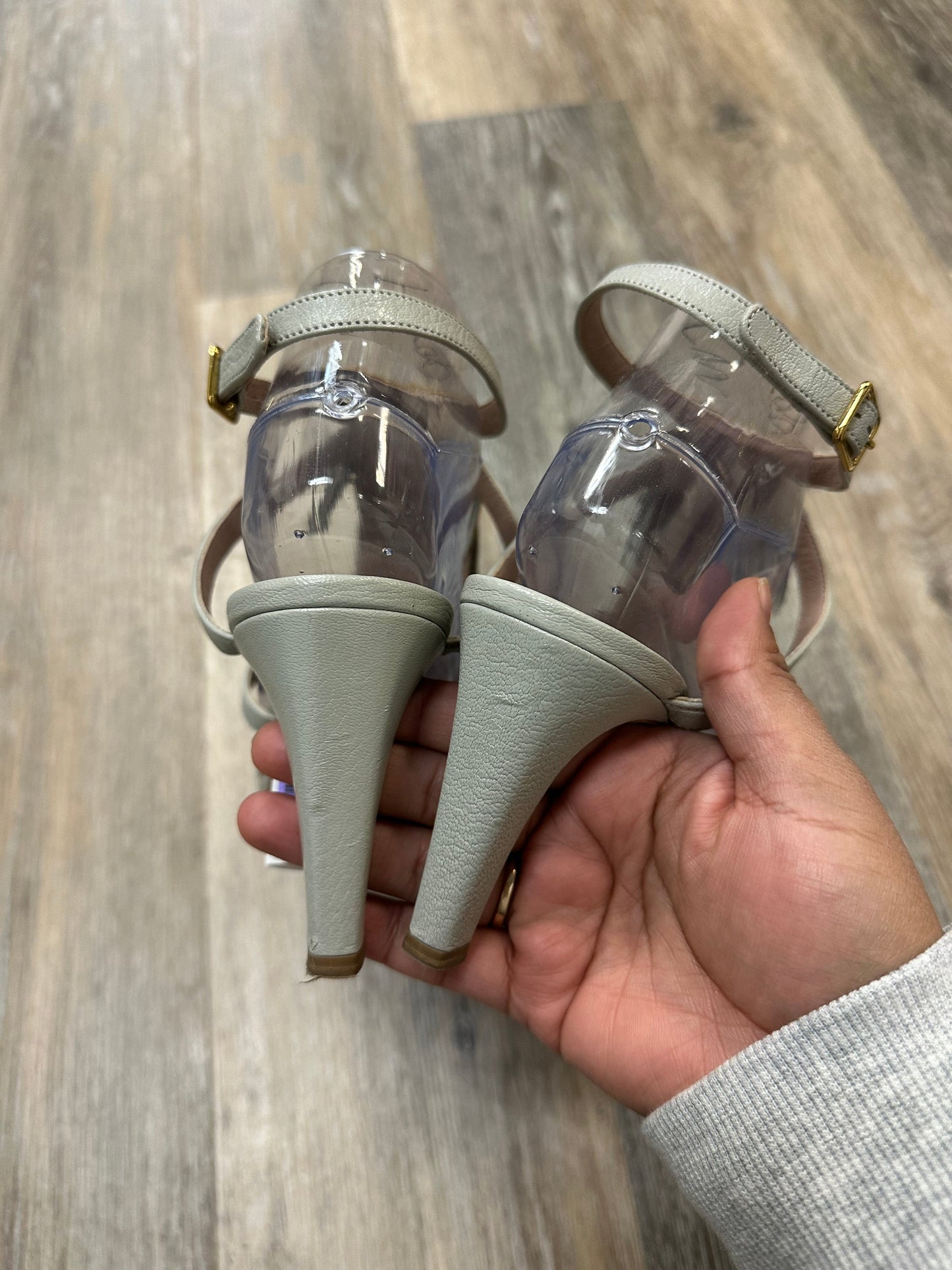 Sandals Luxury Designer By Chloe In Green, Size: 10(fit like 8.5-9)