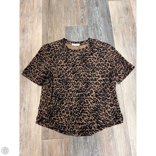 Top Short Sleeve By Good American In Animal Print, Size: S