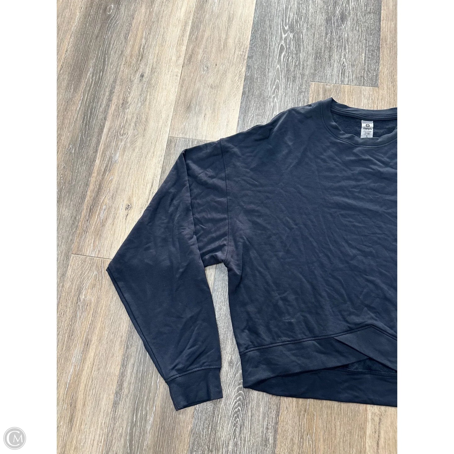 Athletic Top Long Sleeve Crewneck By Mono B In Navy, Size: L