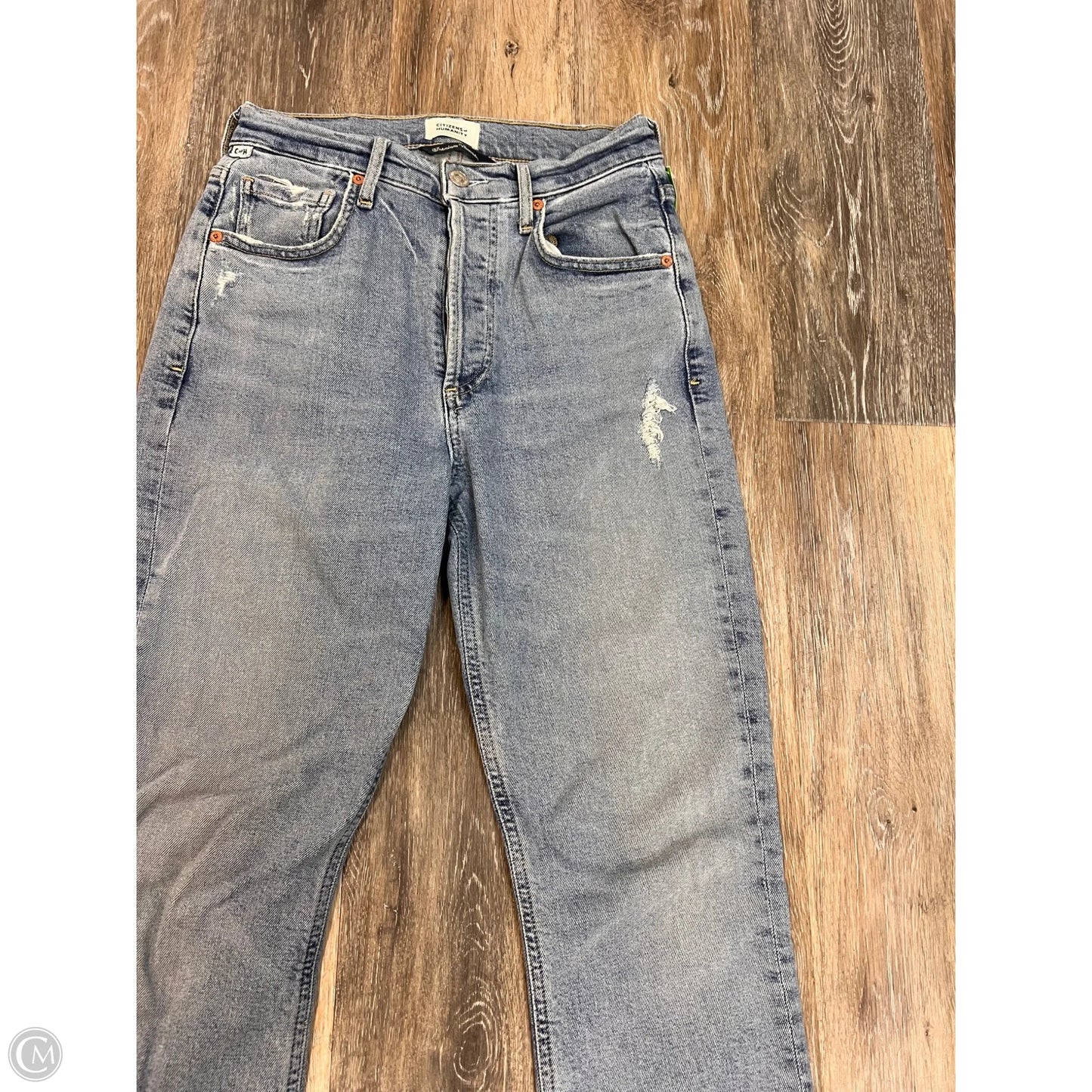 Jeans Straight Designer By Citizens Of Humanity In Blue Denim, Size: 1/25