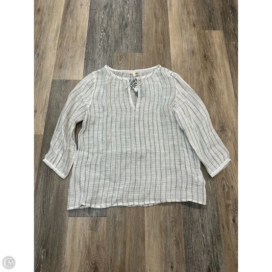 Blouse Long Sleeve By Eileen Fisher In Striped Pattern, Size: M