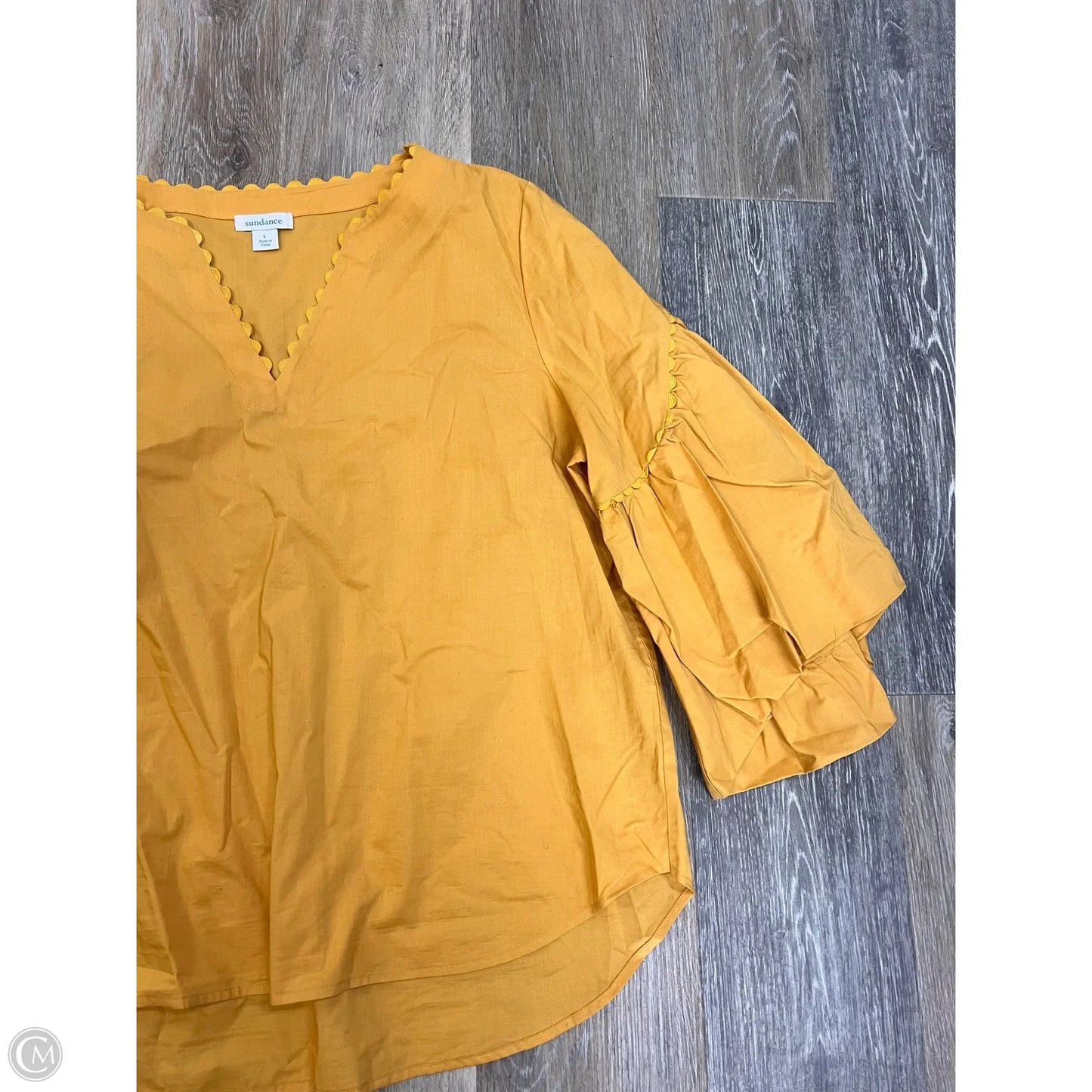 Blouse Long Sleeve By Sundance In Yellow, Size: L
