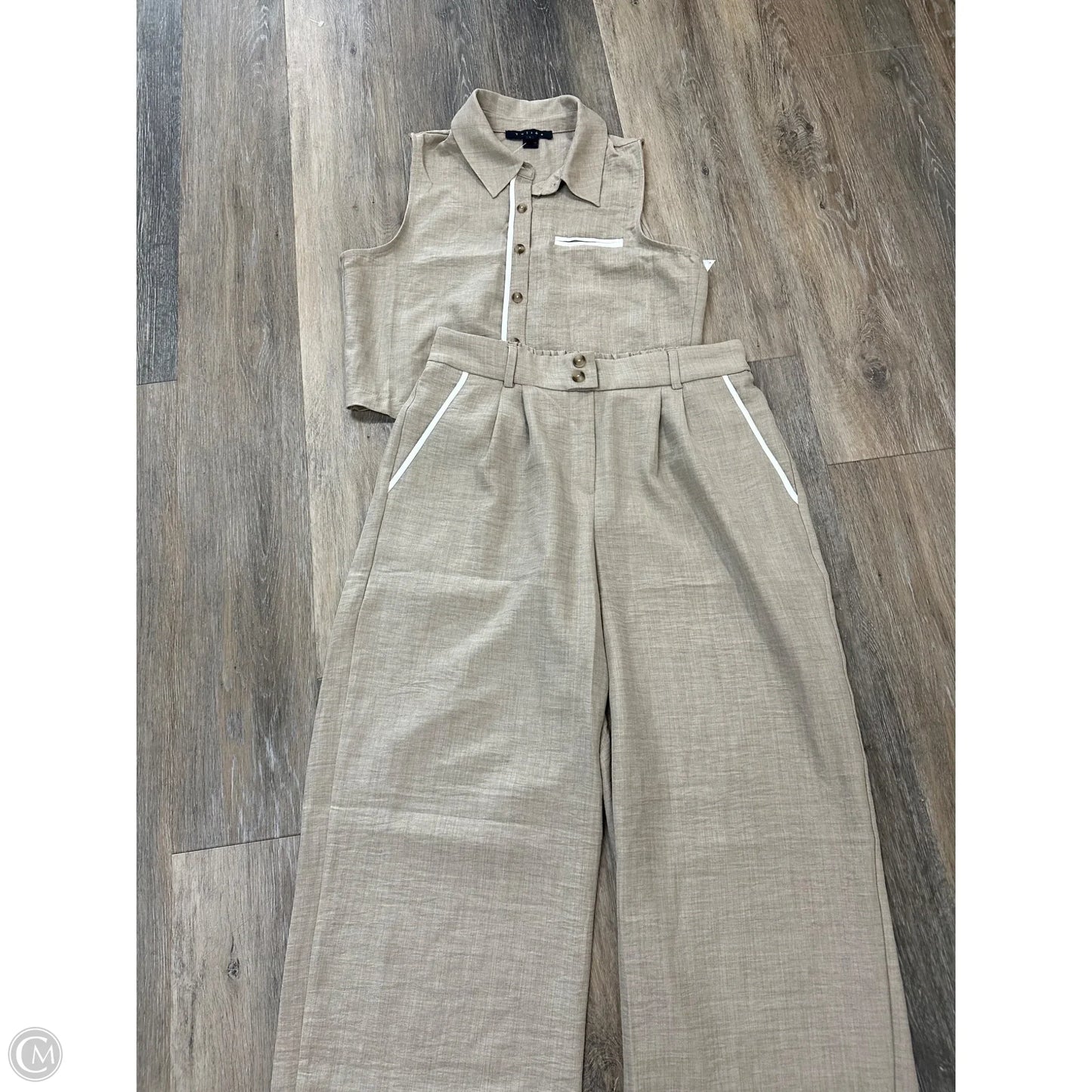 Pants Set 2pc By Monteau In Tan, Size: L