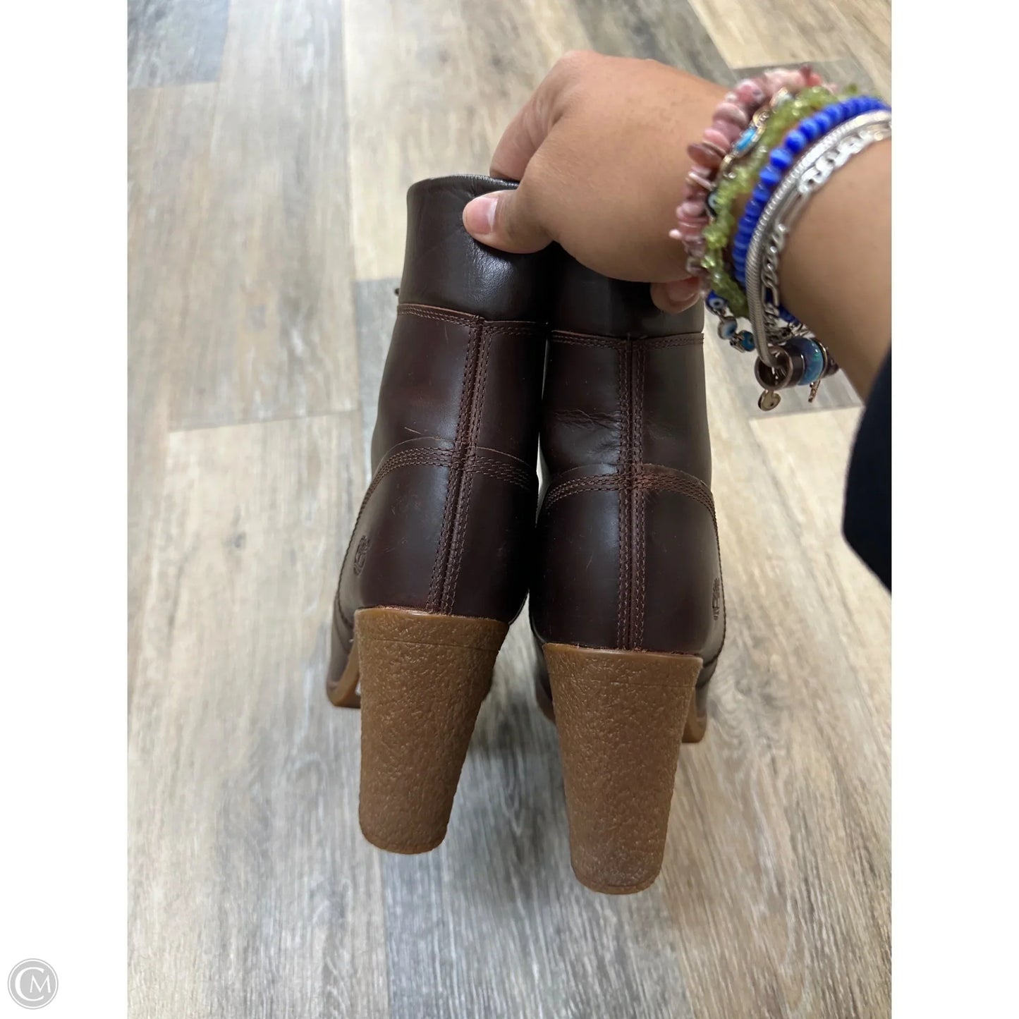 Boots Ankle Heels By Timberland In Brown, Size: 10