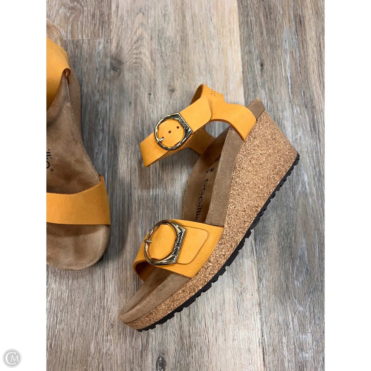 Sandals Heels Wedge By Birkenstock In Yellow, Size: 5