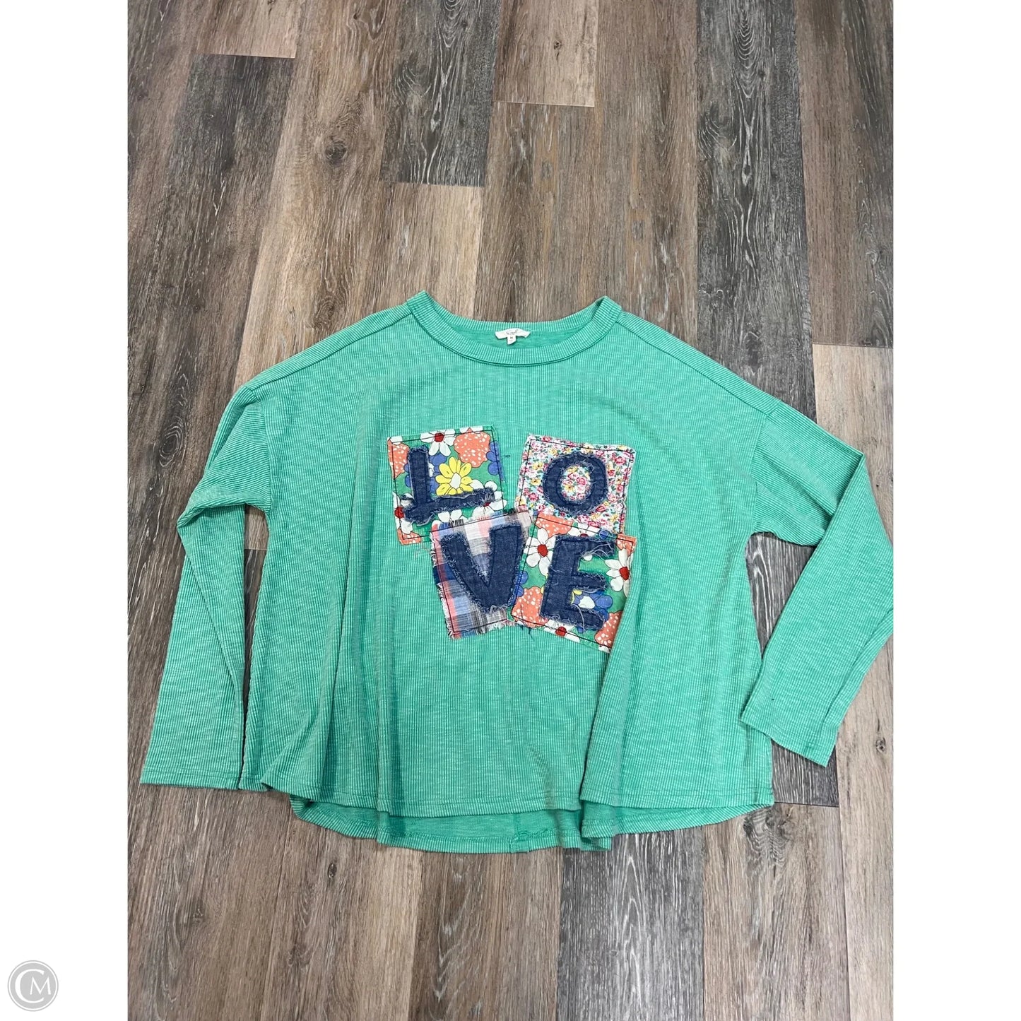 Top Long Sleeve By Easel In Green, Size: M