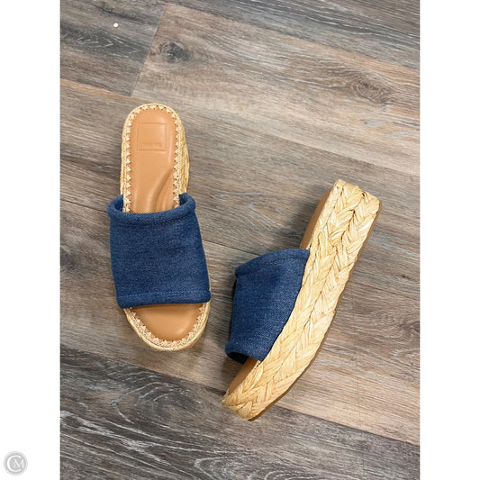 Sandals Heels Platform By Dolce Vita In Blue & Cream, Size: 8.5