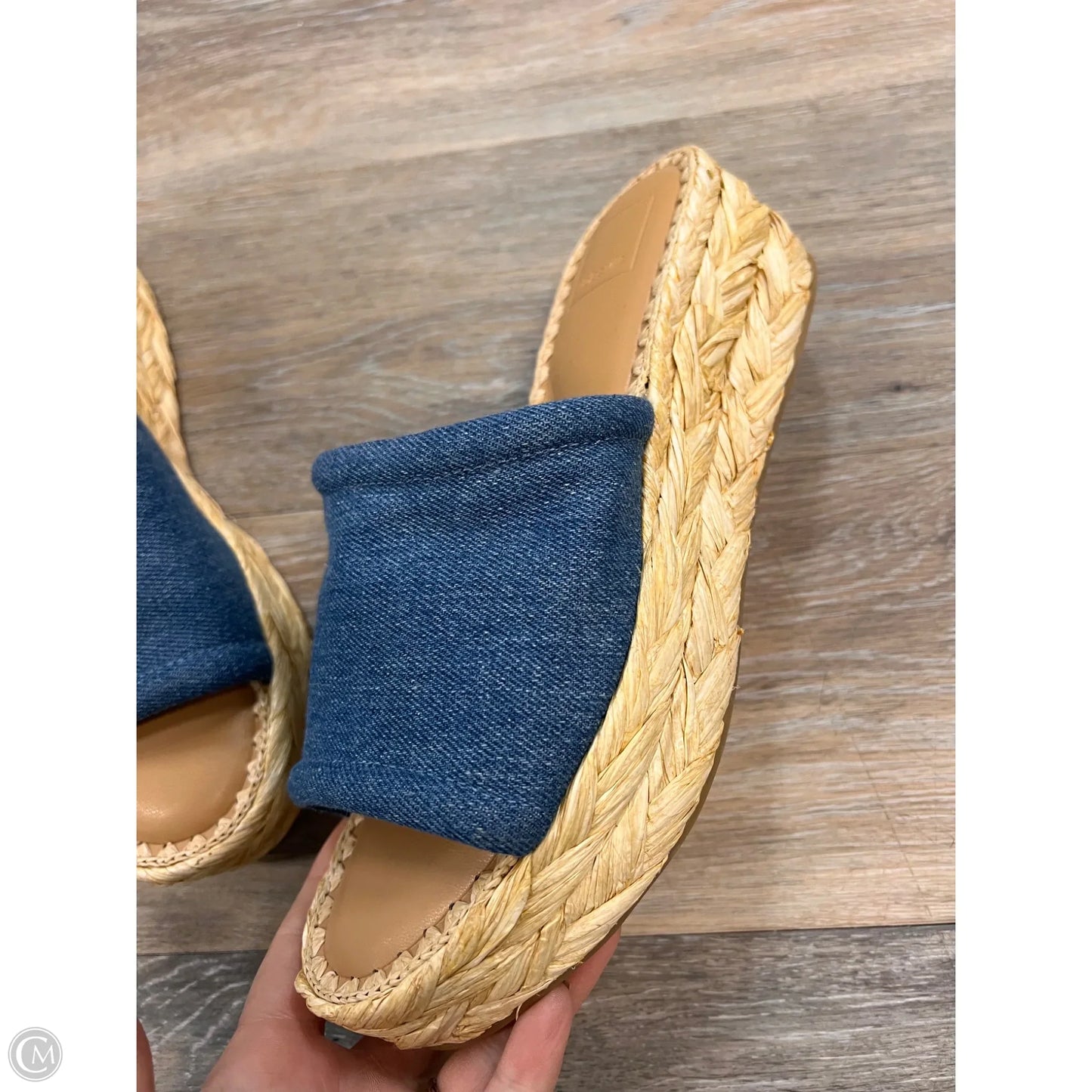 Sandals Heels Platform By Dolce Vita In Blue & Cream, Size: 8.5