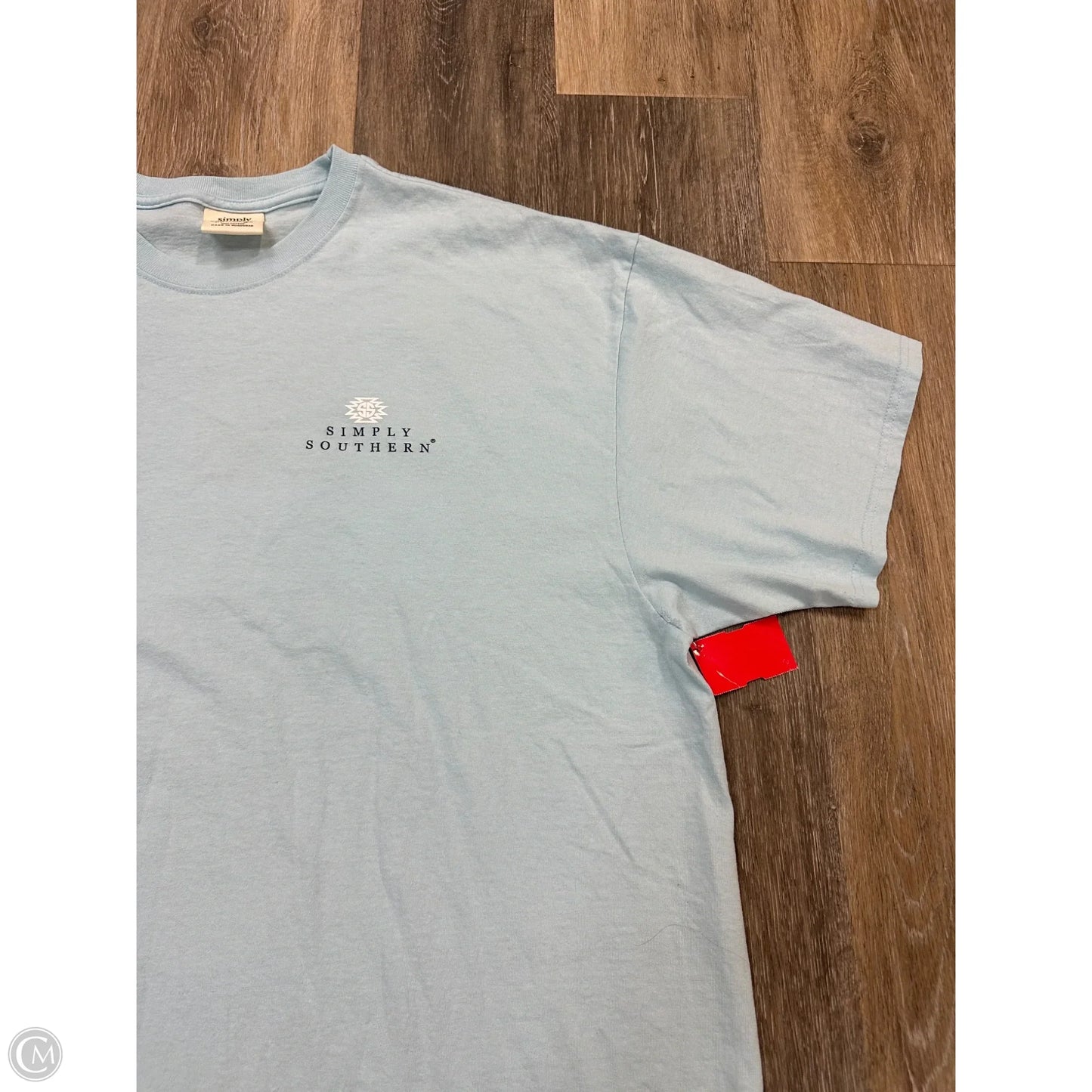 Top Short Sleeve By Simply Southern In Blue, Size: Xxl