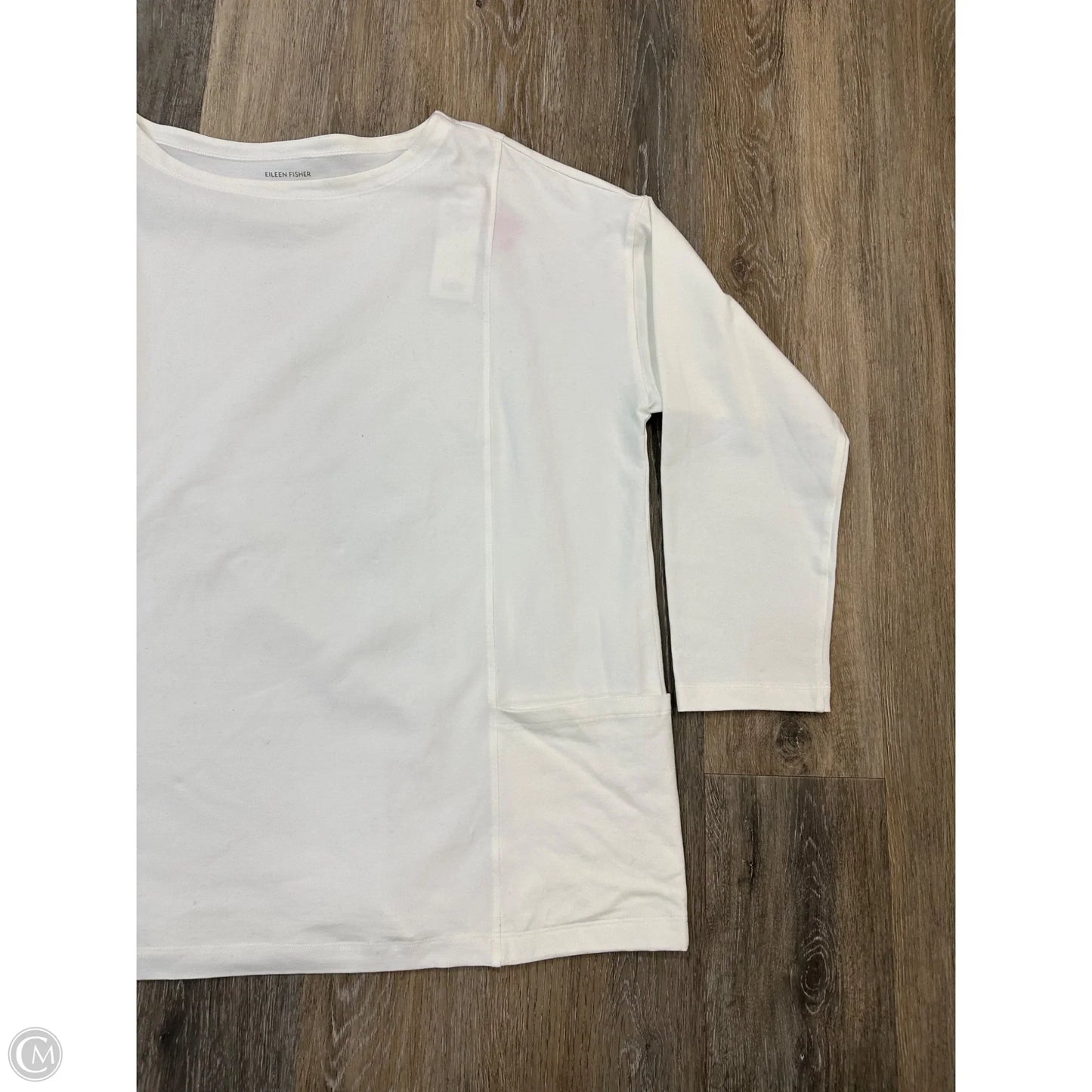Top Long Sleeve By Eileen Fisher In White, Size: Xl