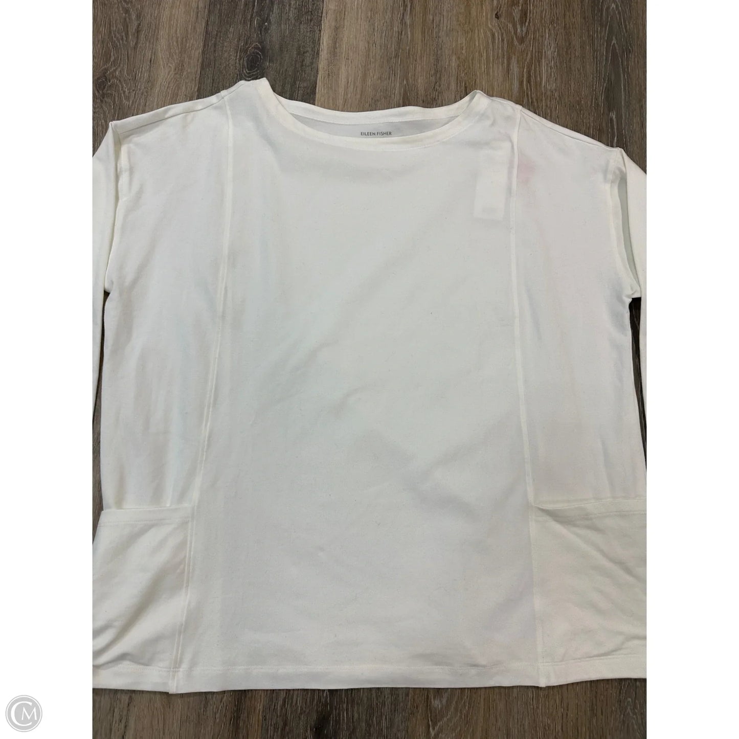 Top Long Sleeve By Eileen Fisher In White, Size: Xl