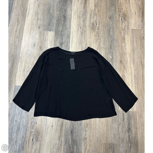 Blouse Long Sleeve By Eileen Fisher In Black, Size: Xl